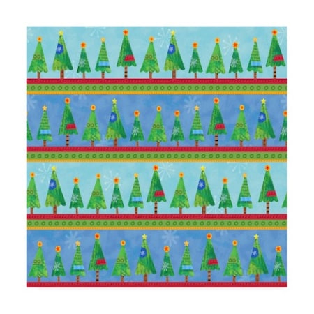 Holli Conger 'Collage Tree Stripe Repeat' Canvas Art,35x35